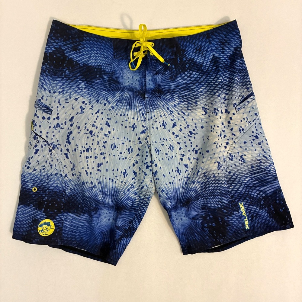Pelagic Psycho Dorado Boardshorts Men's Size 36 Drawstring Fishing Surf Beach